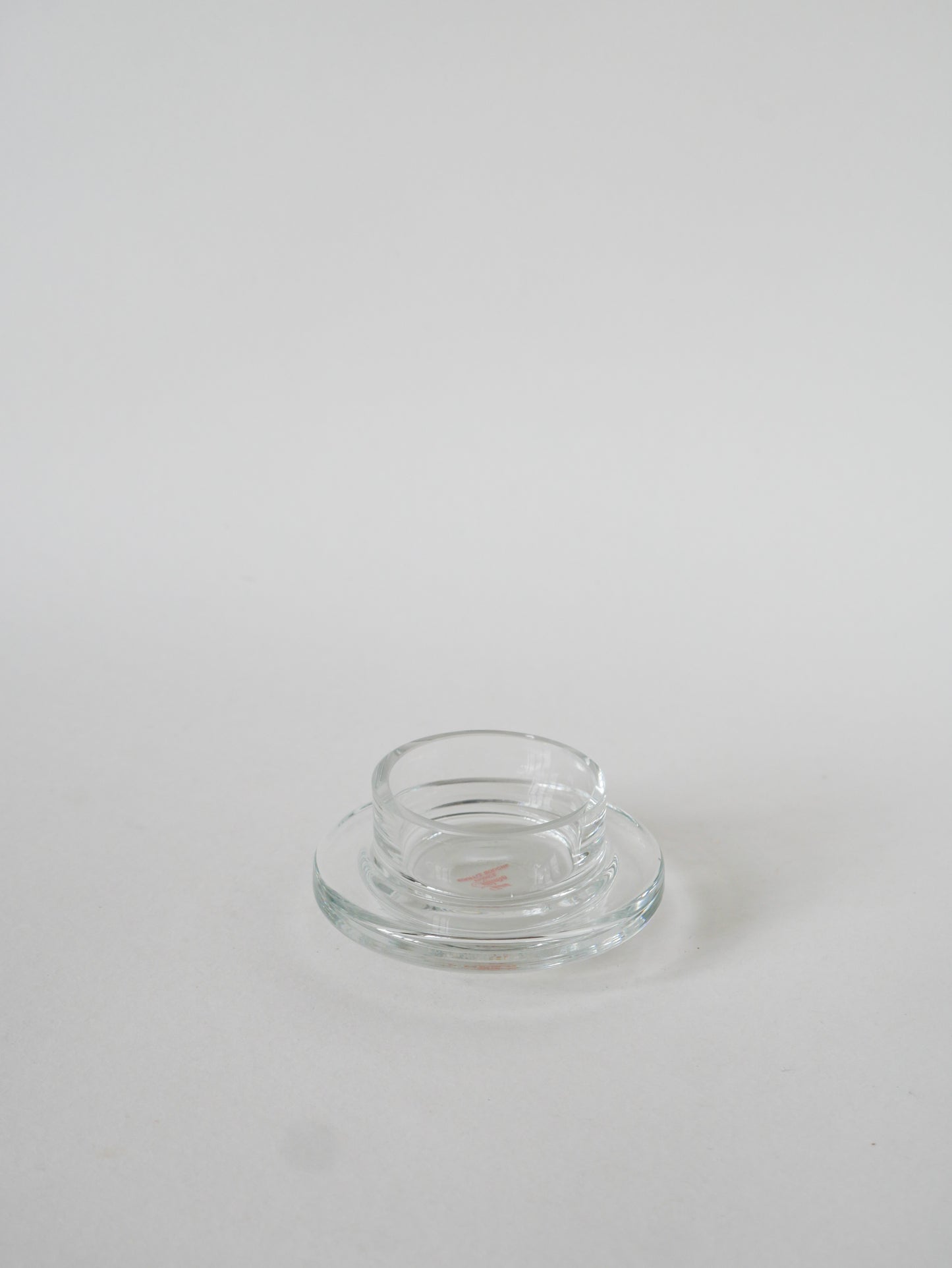 Beurrier en métal argenté et verre, St Hilaire, 1950