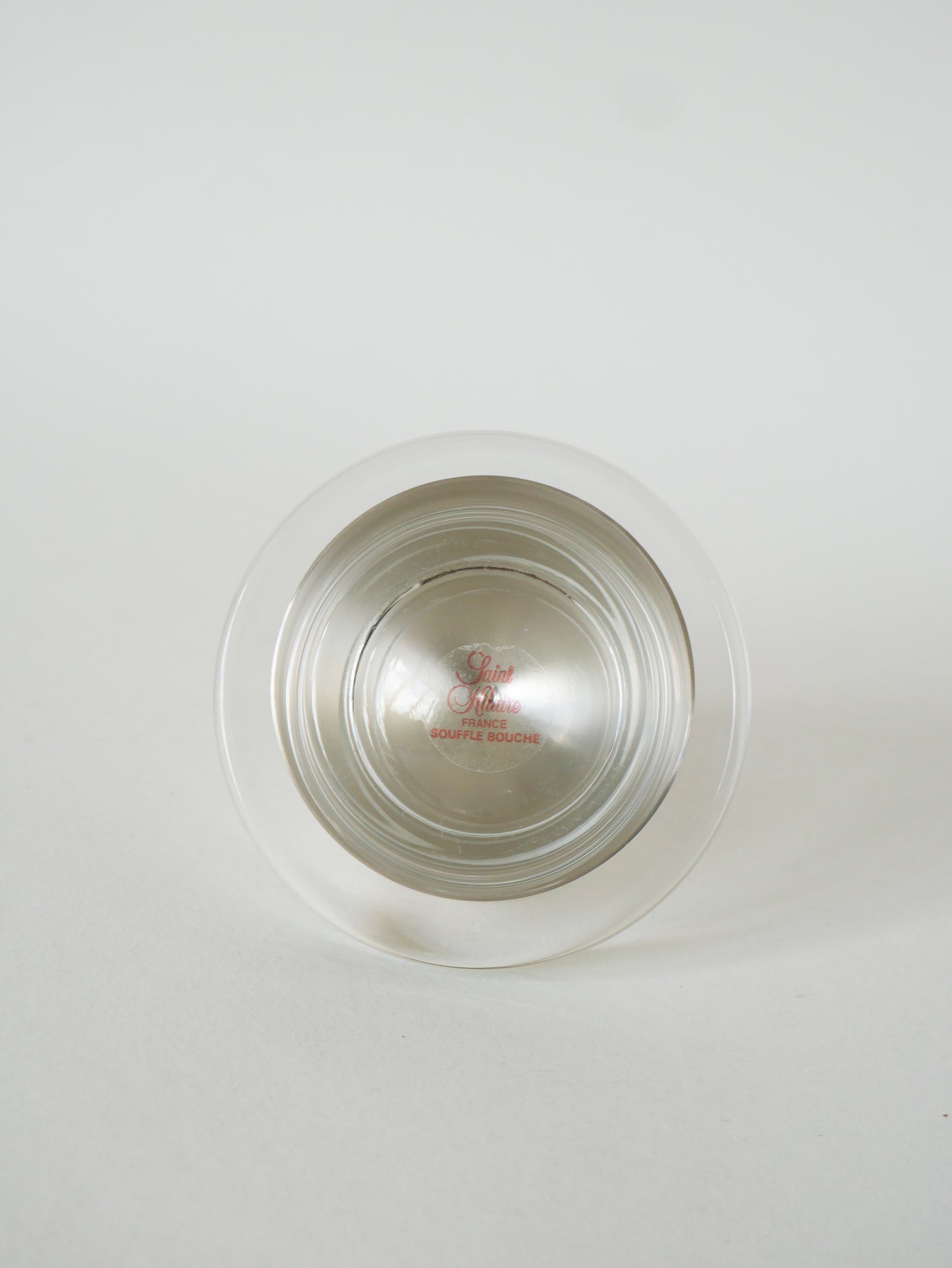 Beurrier en métal argenté et verre, St Hilaire, 1950