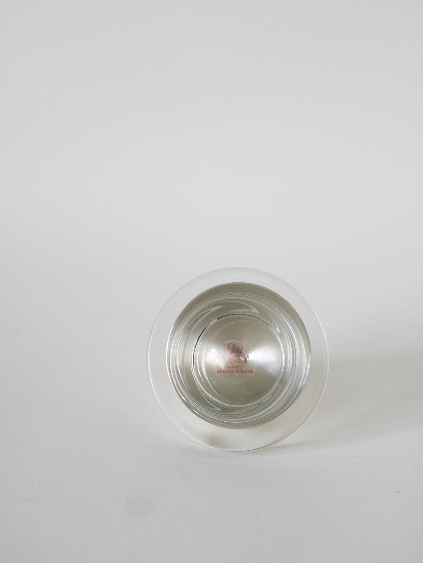 Beurrier en métal argenté et verre, St Hilaire, 1950