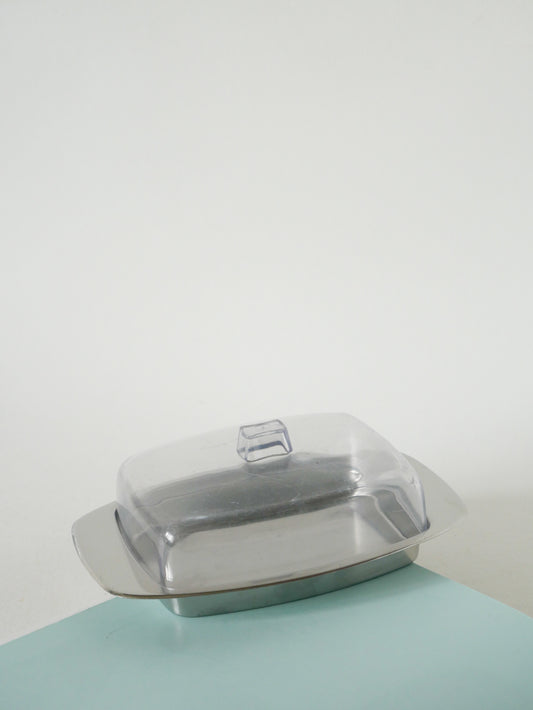 Beurrier en inox et plexi, 1970