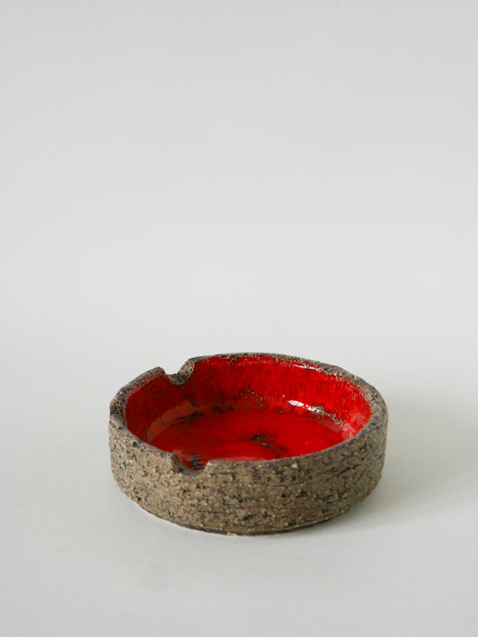 Grand cendrier en céramique Fat Lava, Beige & Orange, 1970