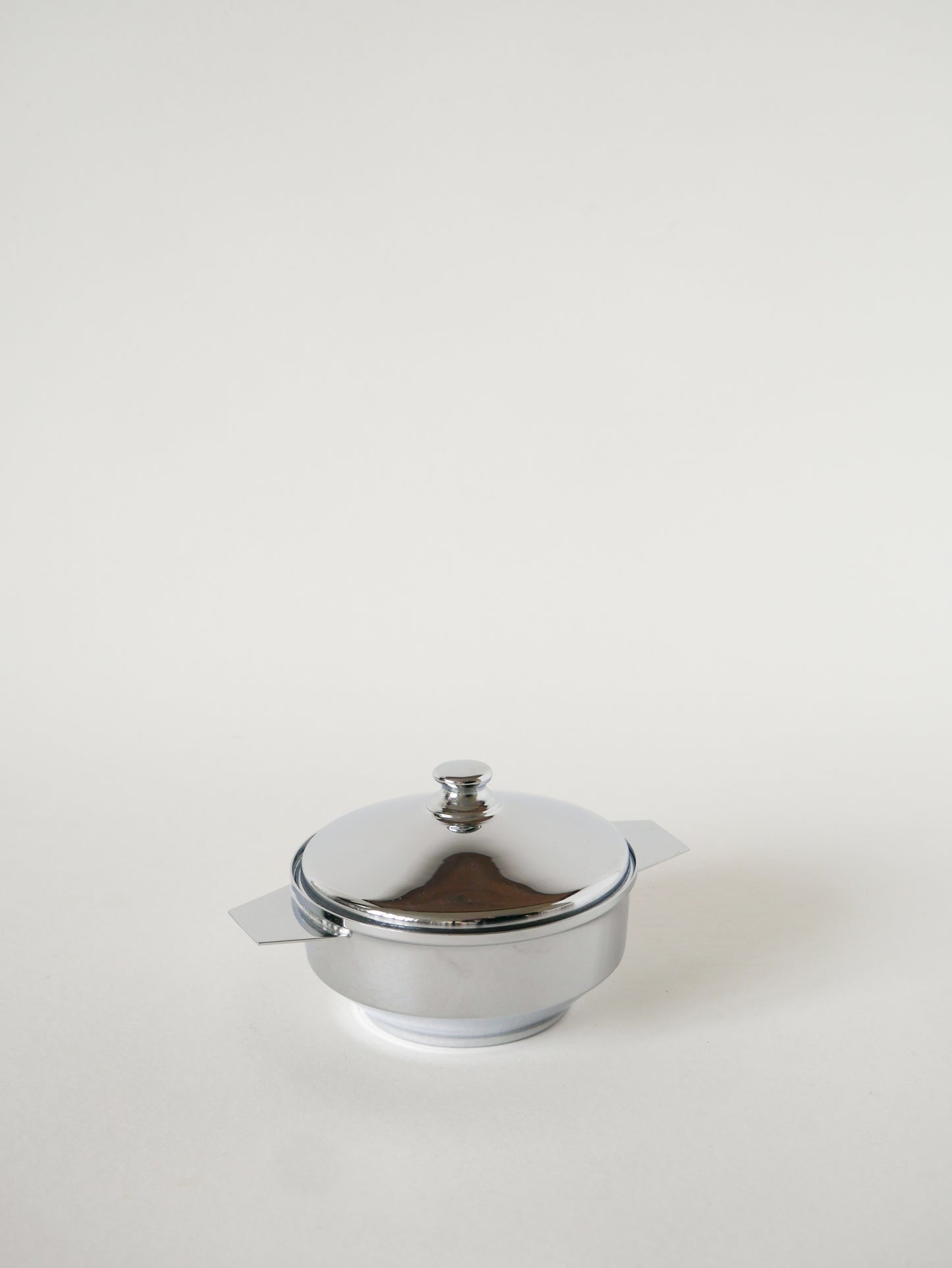 Boîte sucrier en inox, Art Déco, 1950