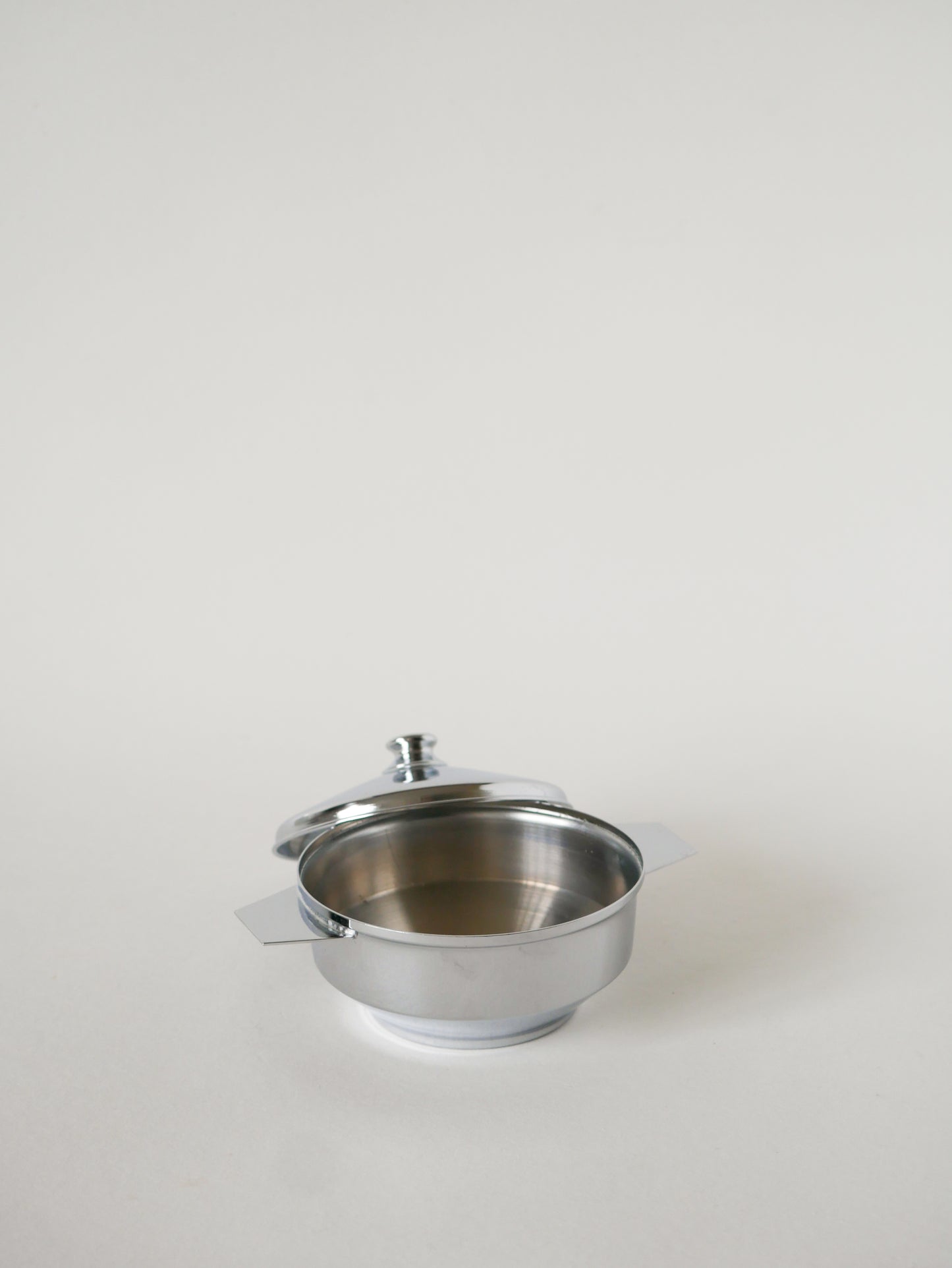 Boîte sucrier en inox, Art Déco, 1950
