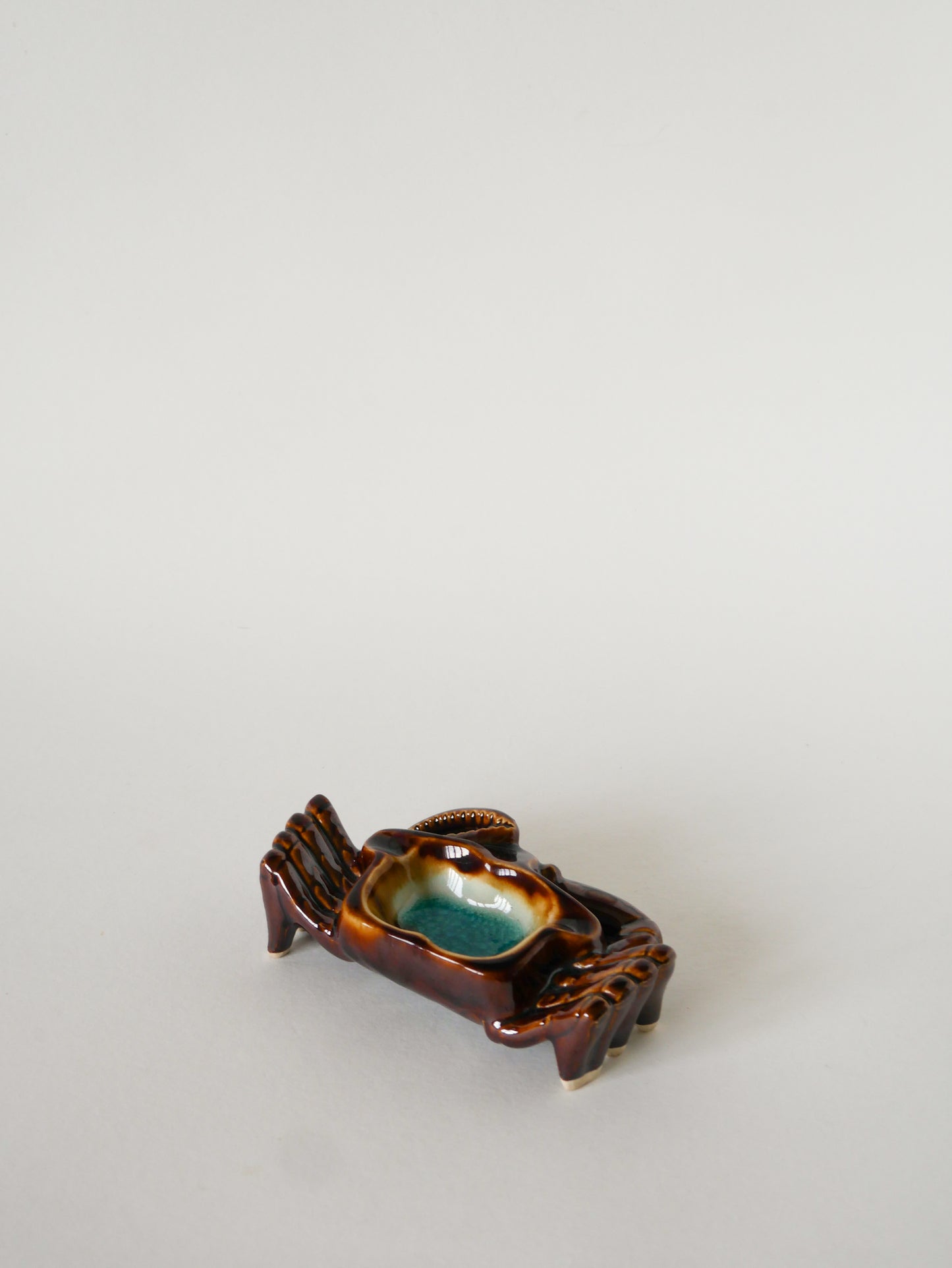 Vide-poche en céramique, Crabe, Marron et Bleu, 1970