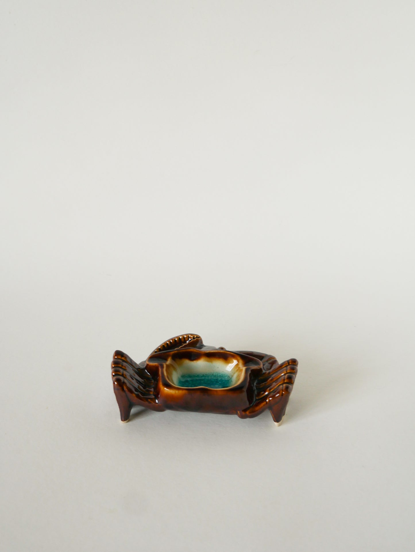 Vide-poche en céramique, Crabe, Marron et Bleu, 1970