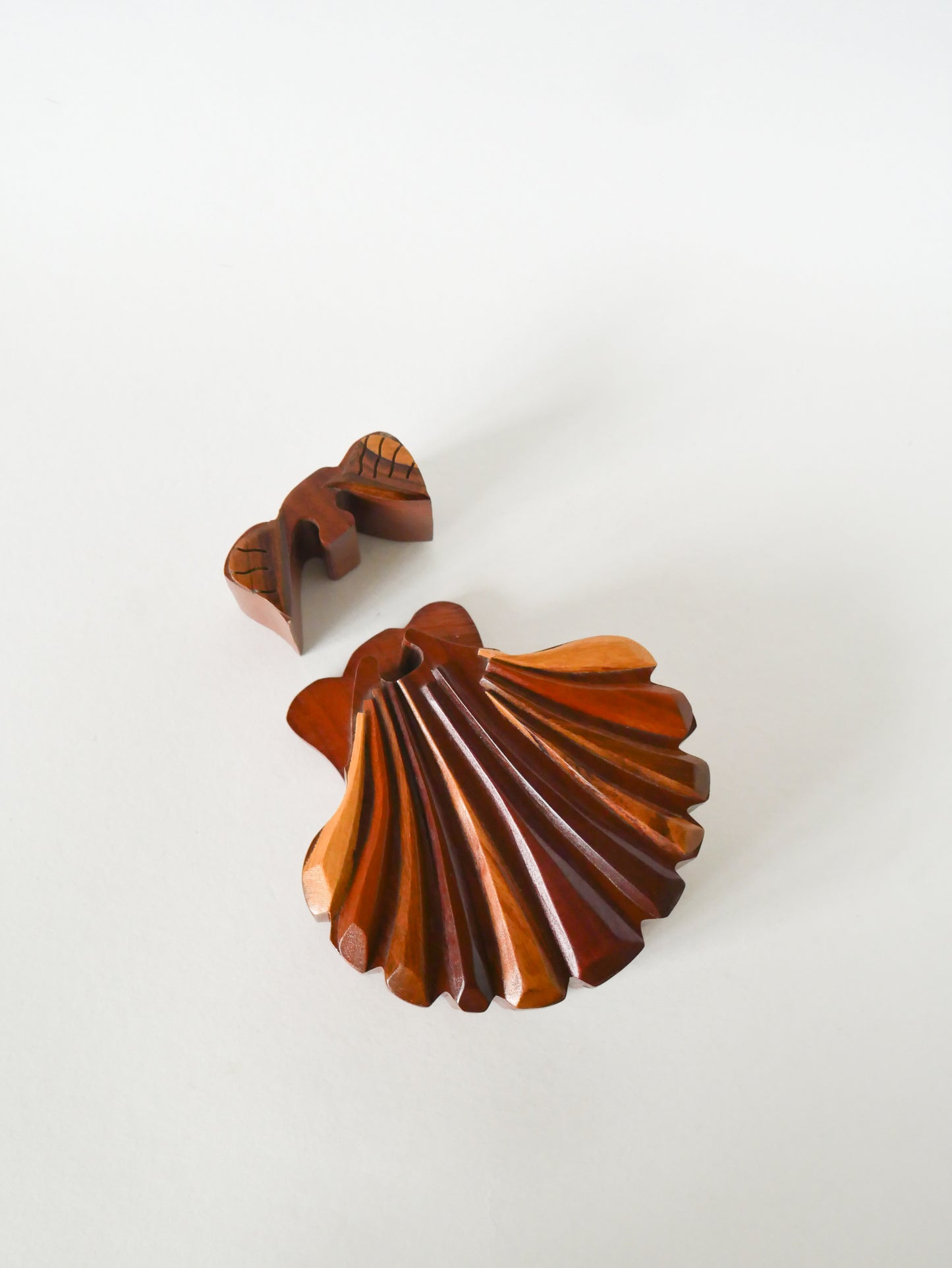 Boîte à bijoux Puzzle en bois, forme Coquillage, 1960