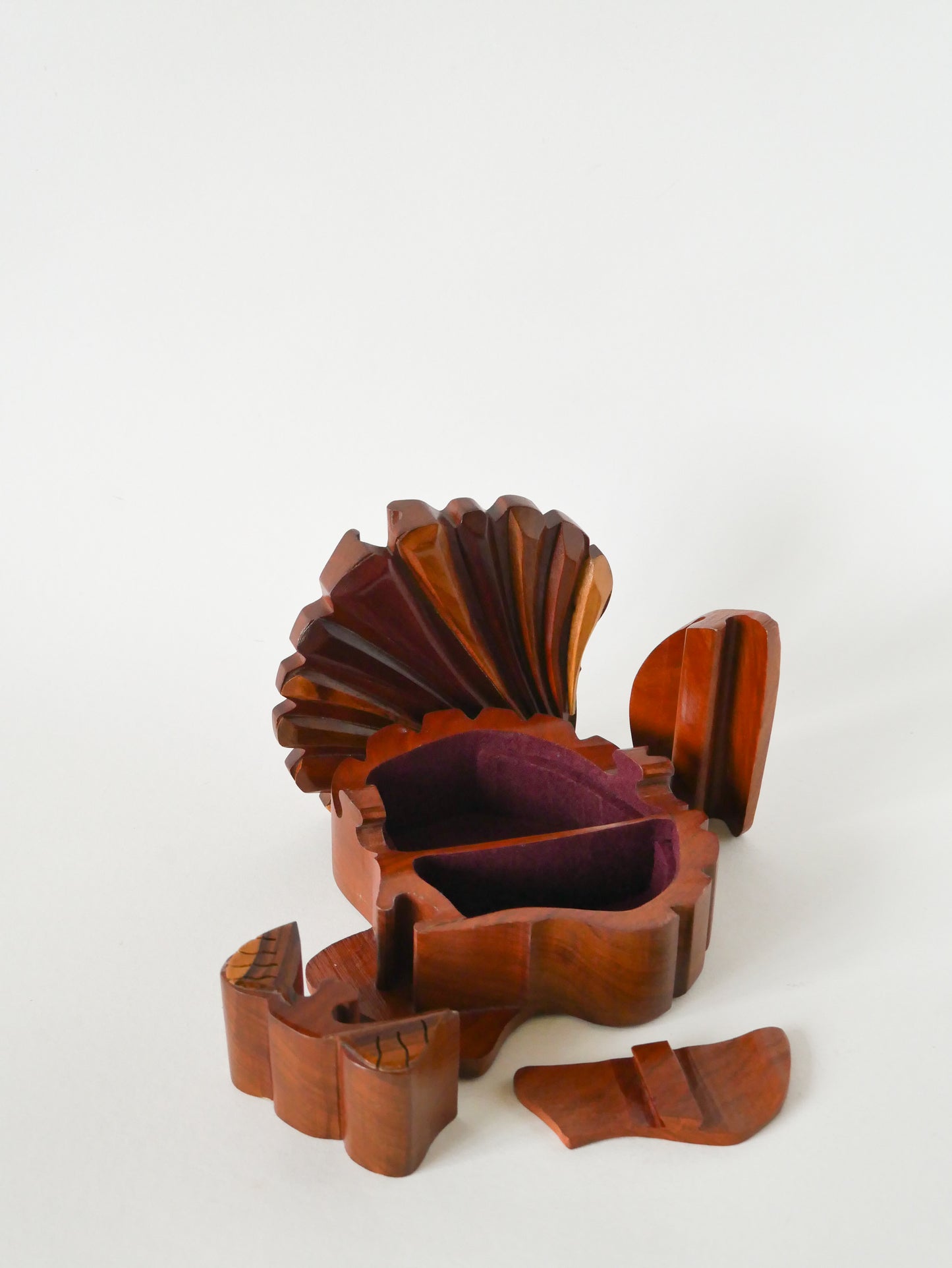 Boîte à bijoux Puzzle en bois, forme Coquillage, 1960