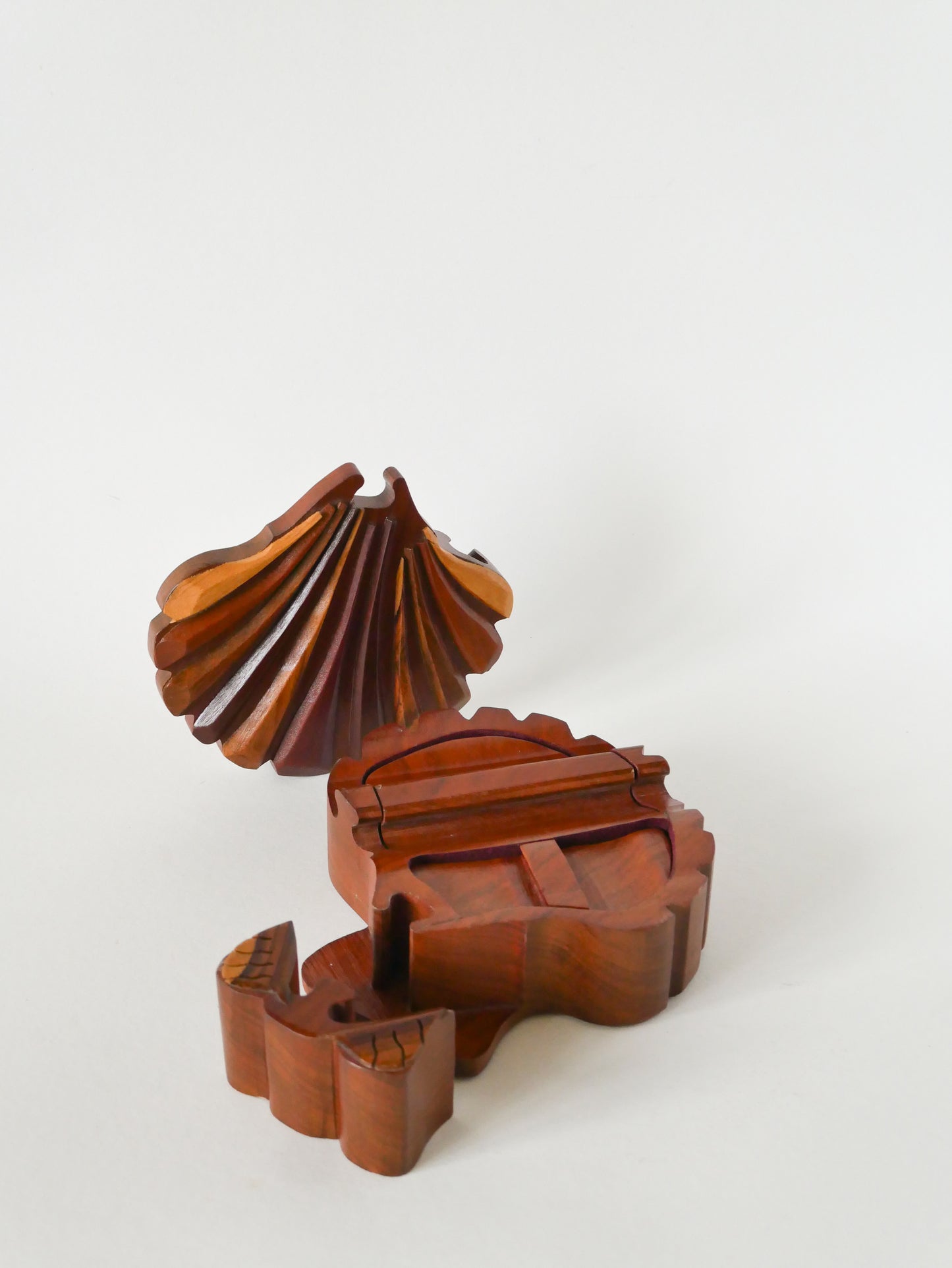 Boîte à bijoux Puzzle en bois, forme Coquillage, 1960