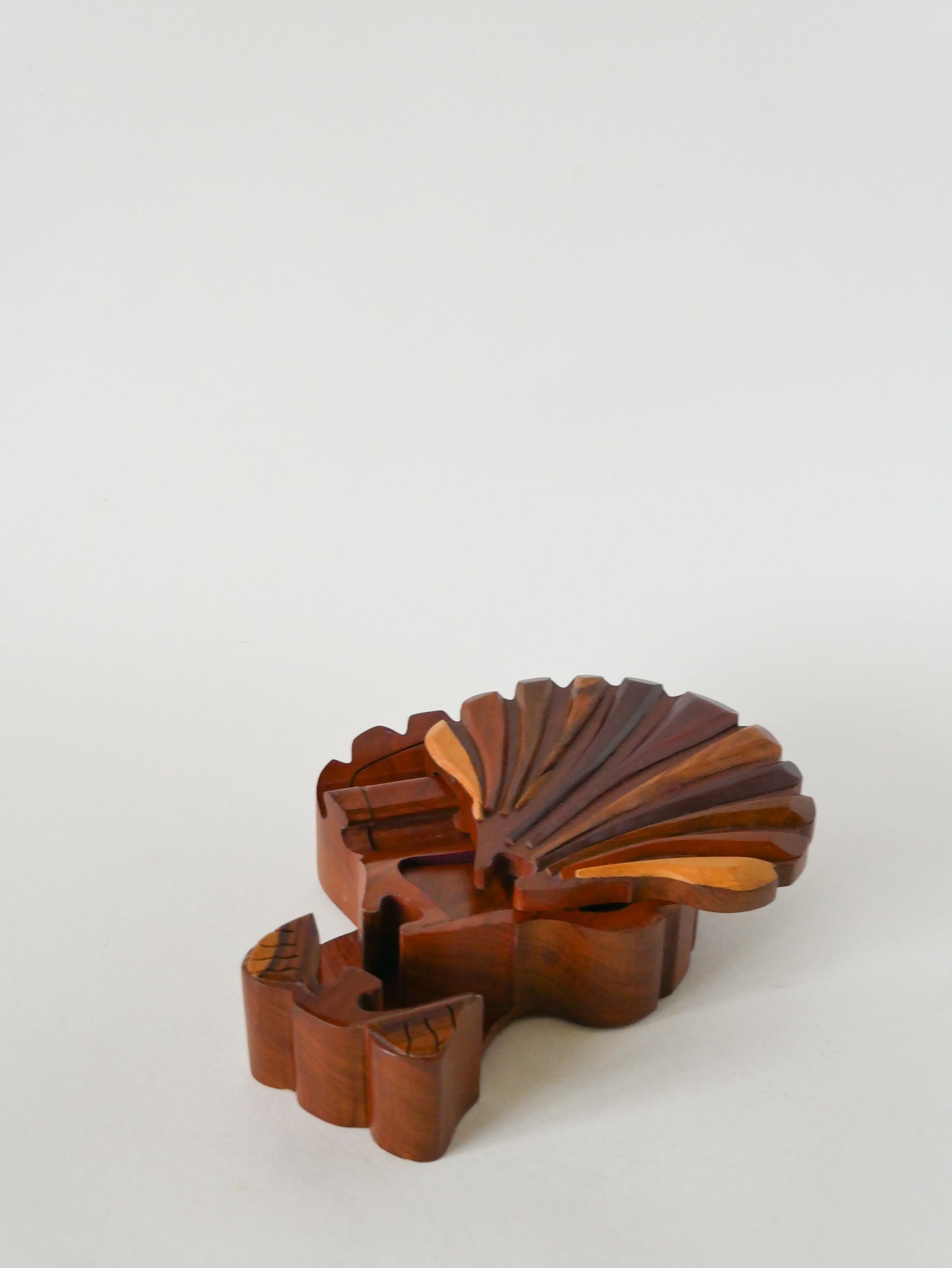 Boîte à bijoux Puzzle en bois, forme Coquillage, 1960