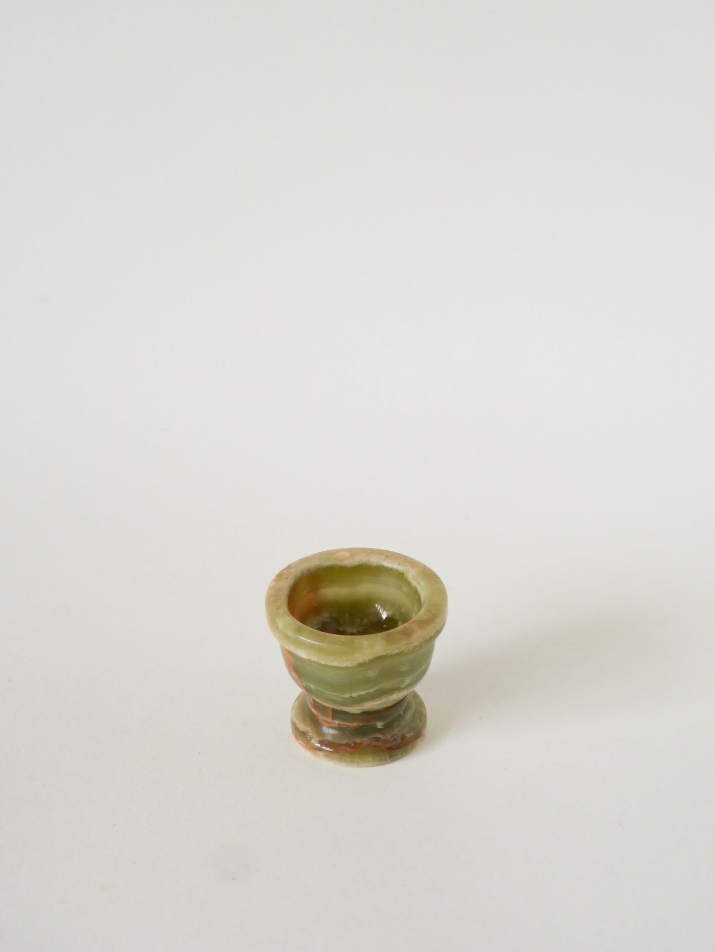 Petit mortier en Onyx, Vert et Marron, 1970