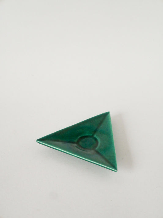 Mini vide-poche en céramique, Triangle, Vert, 1980