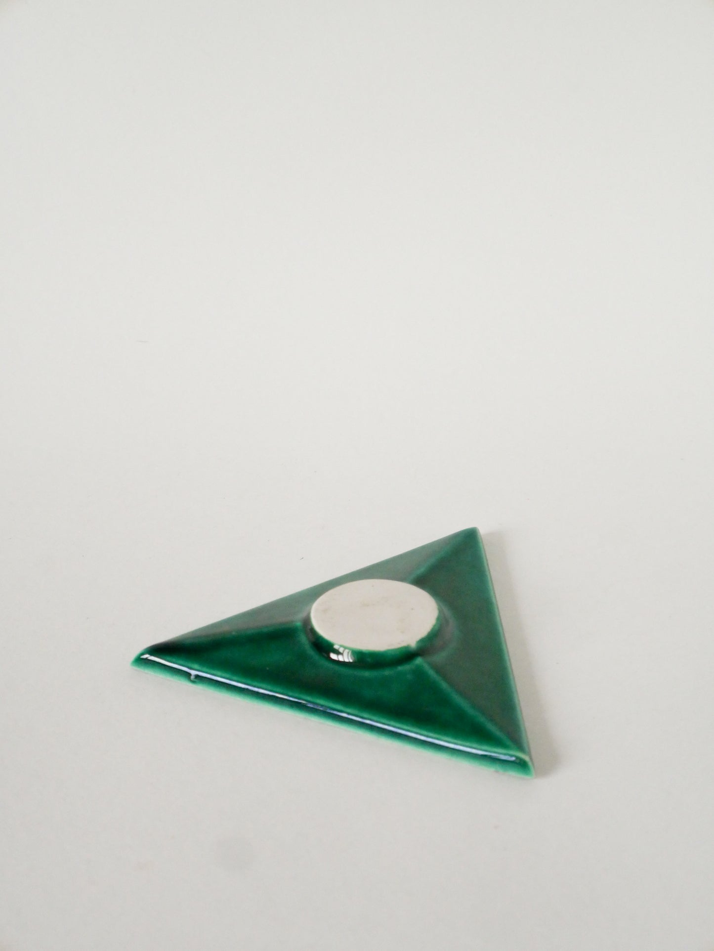 Mini vide-poche en céramique, Triangle, Vert, 1980