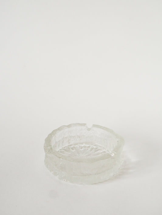 Grand vide-poche en verre texturé, Design Scandinave, 1960
