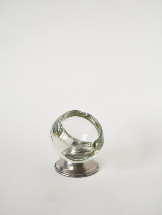 Grand vide-poche Ball en verre et étain, 1970