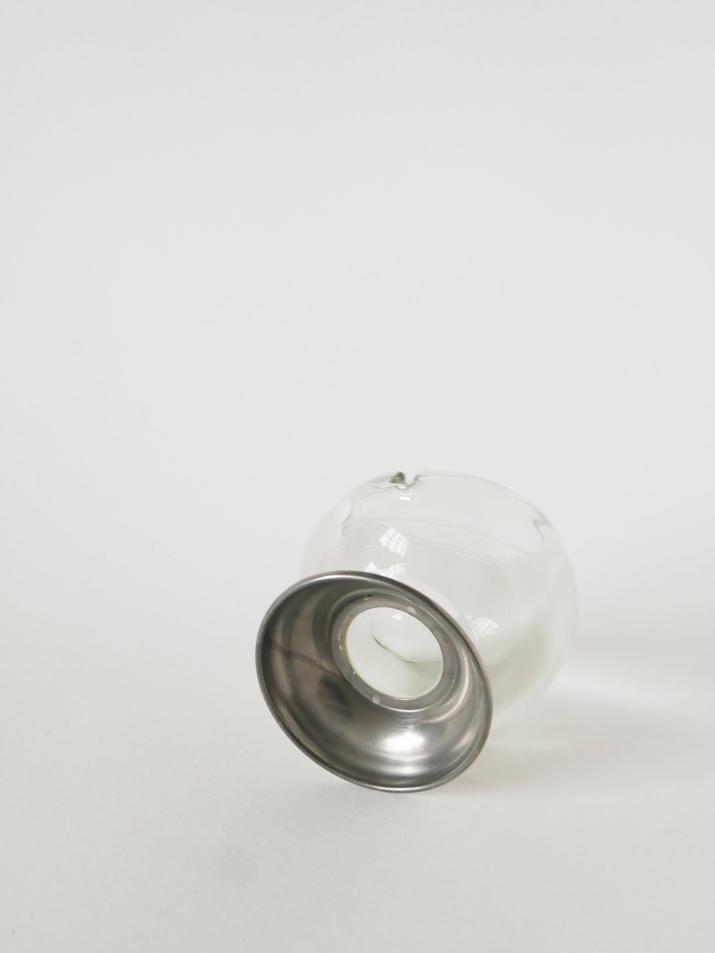 Grand vide-poche Ball en verre et étain, 1970