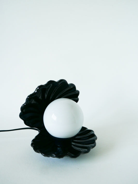 Lampe à poser coquillage Noir, Made in Italy, 1970
