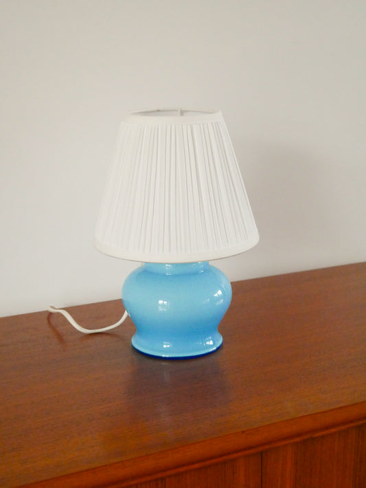 Lampe à poser en opaline, Bleu Ciel, Art Déco, 1930