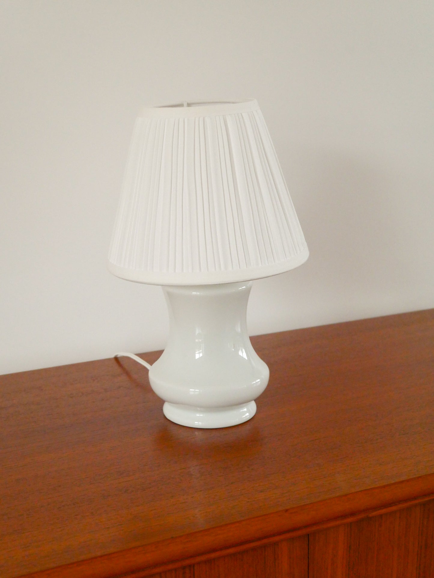 Lampe à poser en céramique, Blanc, 1960