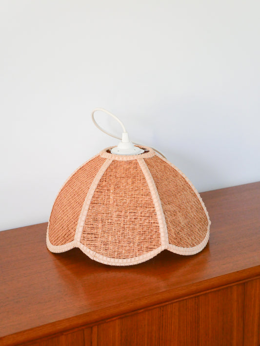 Suspension en rotin, forme Lotus, Beige Rose, 1960