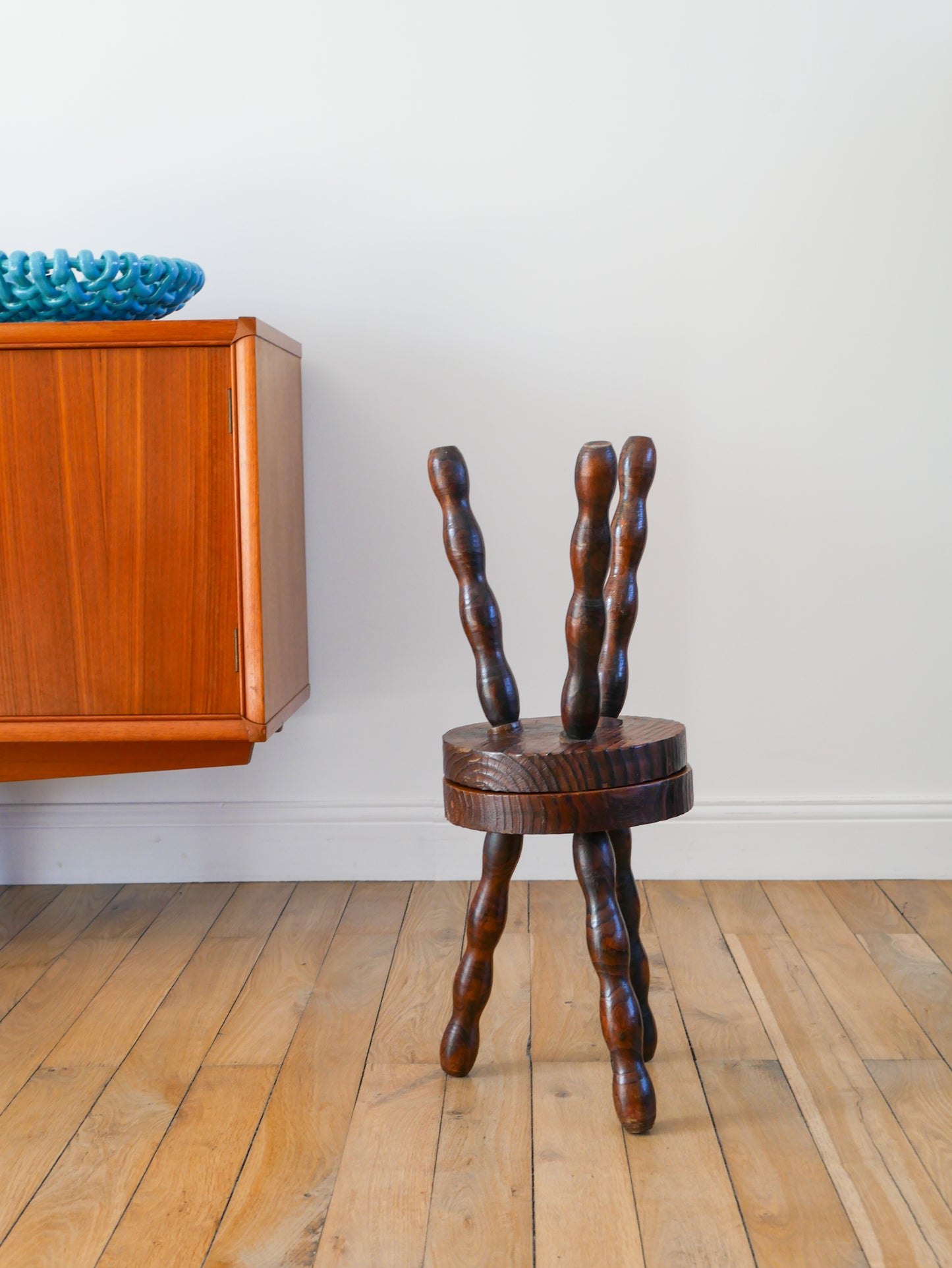 Paire de tabourets en bois tourné, 1940 - 30 X 23 cm