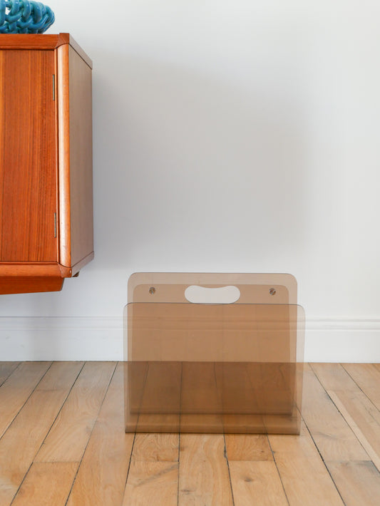 Porte-revues en plexi, Fumé, Design, 1970
