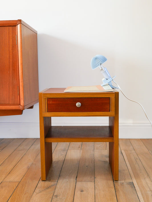Petite table de chevet en teck, Mid-Century, 1960