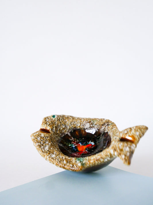 Vide-poche cendrier en Fat Lava, forme de Poisson, 1970