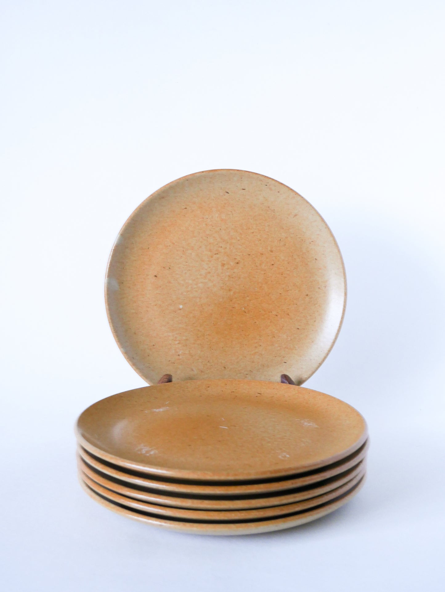 Lot de 6 assiettes à dessert en grès, 1970 - 20.5 cm