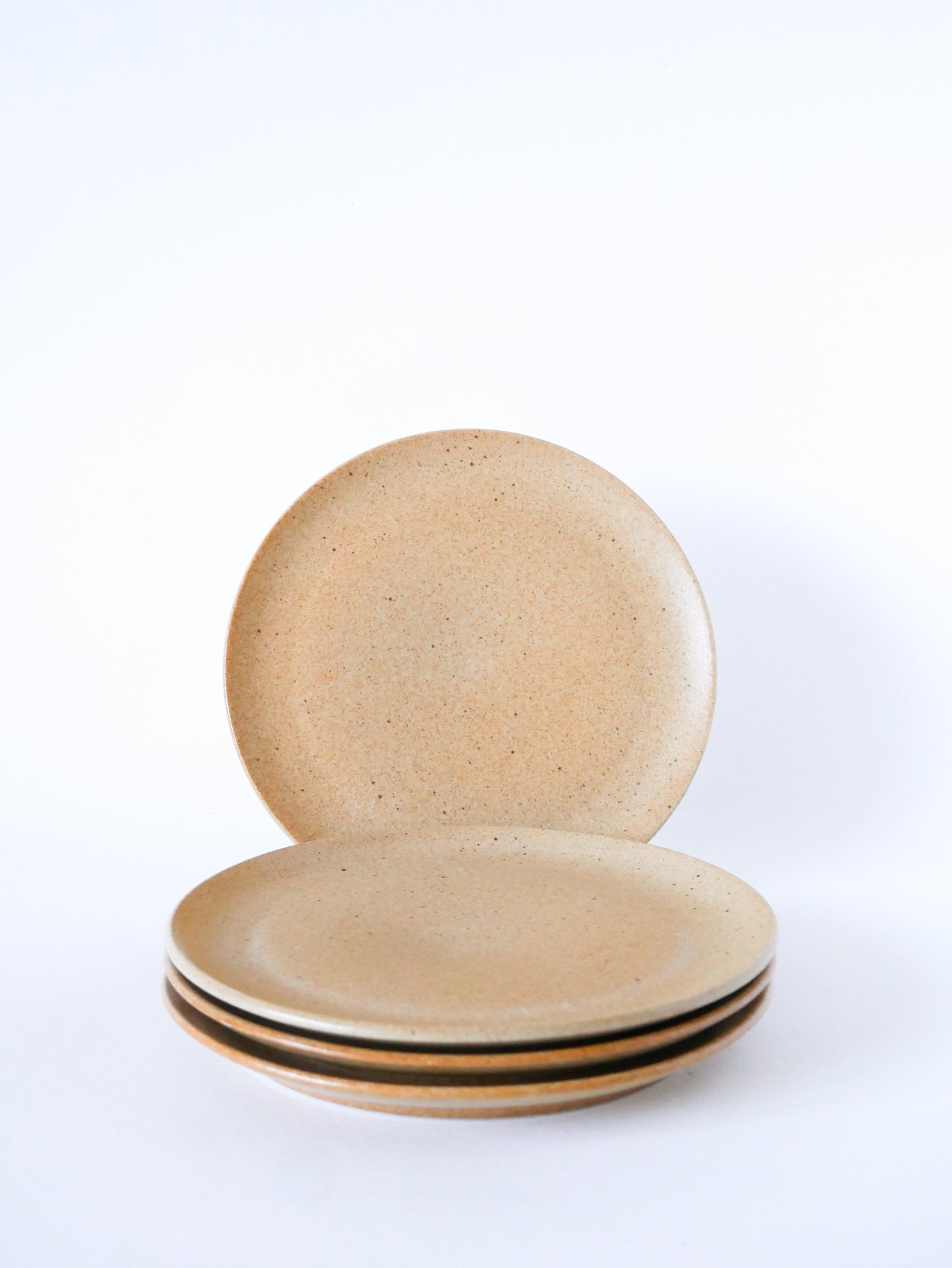 Lot de 4 assiettes à dessert en grès, 1970