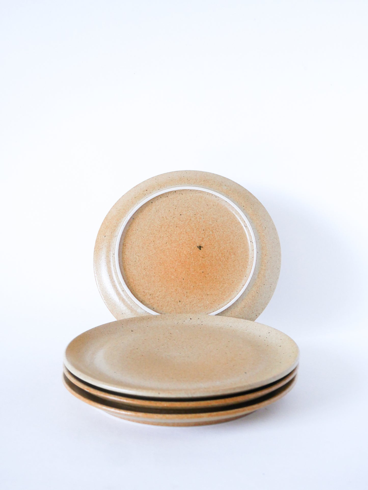 Lot de 4 assiettes à dessert en grès, 1970