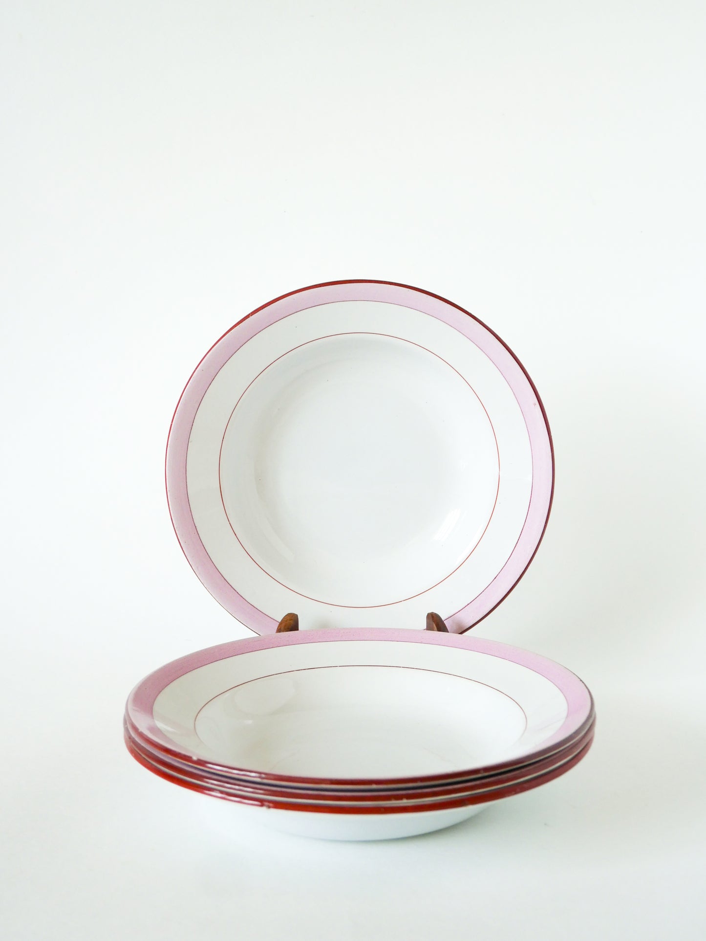 Lot de 4 assiettes creuses Digoin Sarreguemines, modèle Casino, 1970