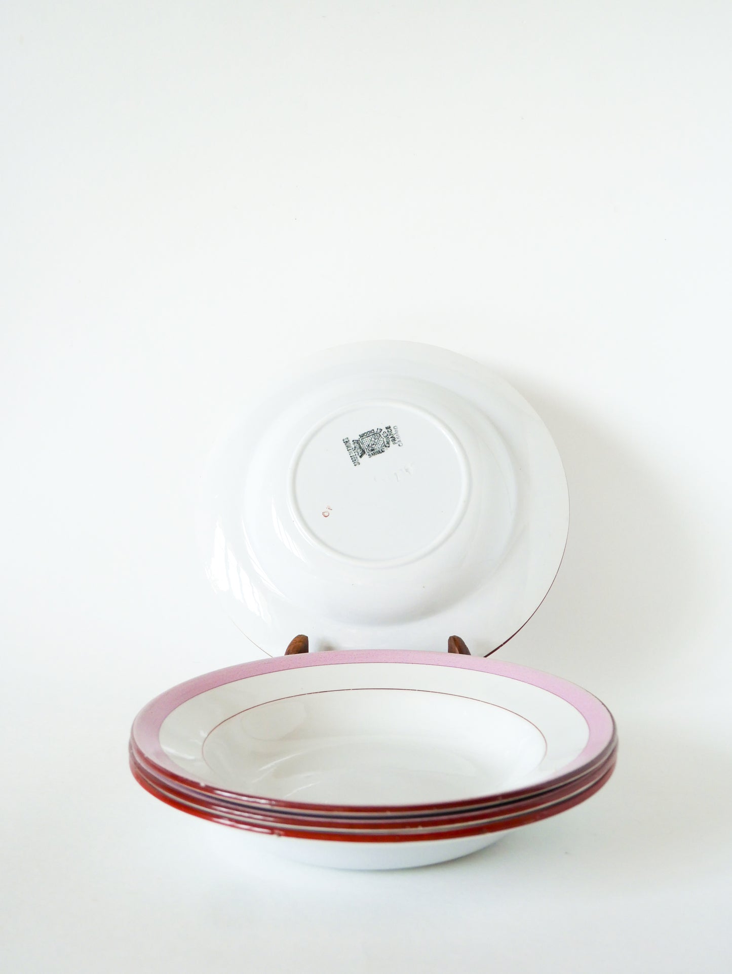 Lot de 4 assiettes creuses Digoin Sarreguemines, modèle Casino, 1970