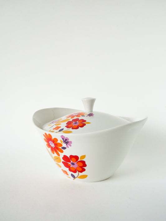Soupière motifs Psyche Fleurs, Orange, 1970