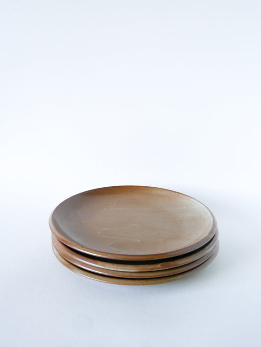 Lot de 4 grandes assiettes plates en grès, Grès de Brenne, 1970