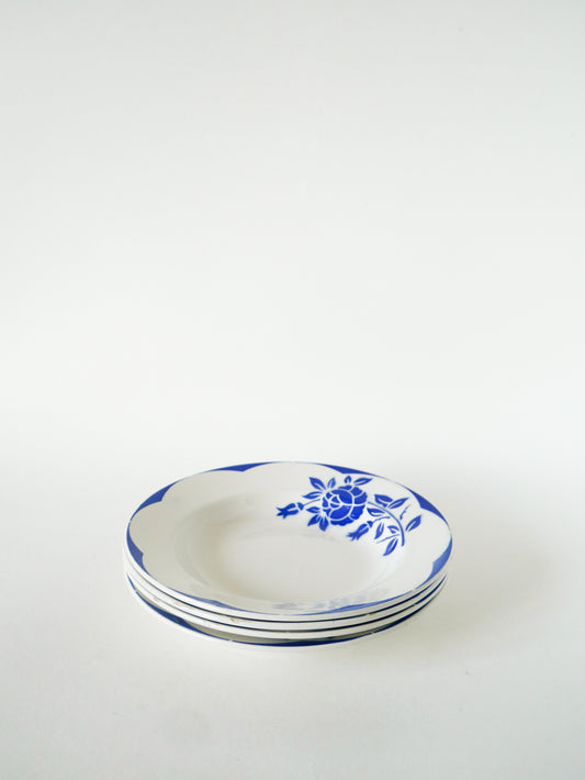 Lot de 4 assiettes creuses Digoin Sarreguemines, modèle Corsica, 1940