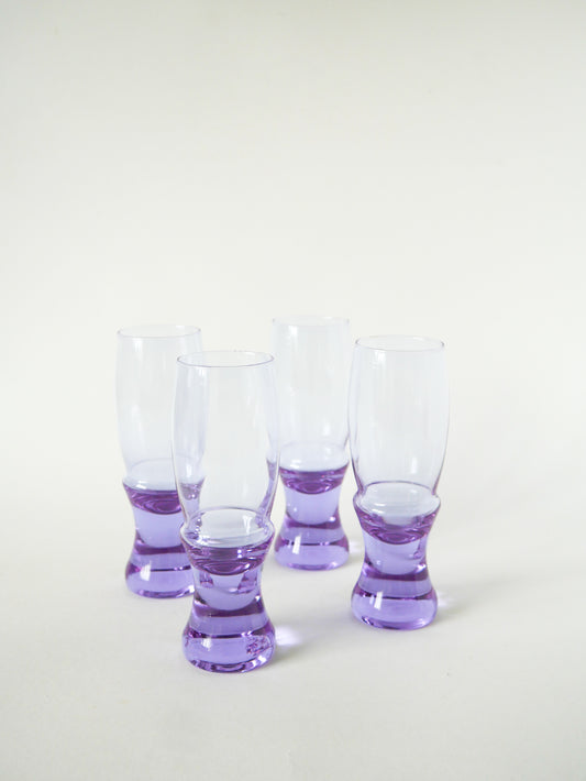 Ensemble de 4 verres à cocktails, Lilas, Made in Italy, Design, 1960