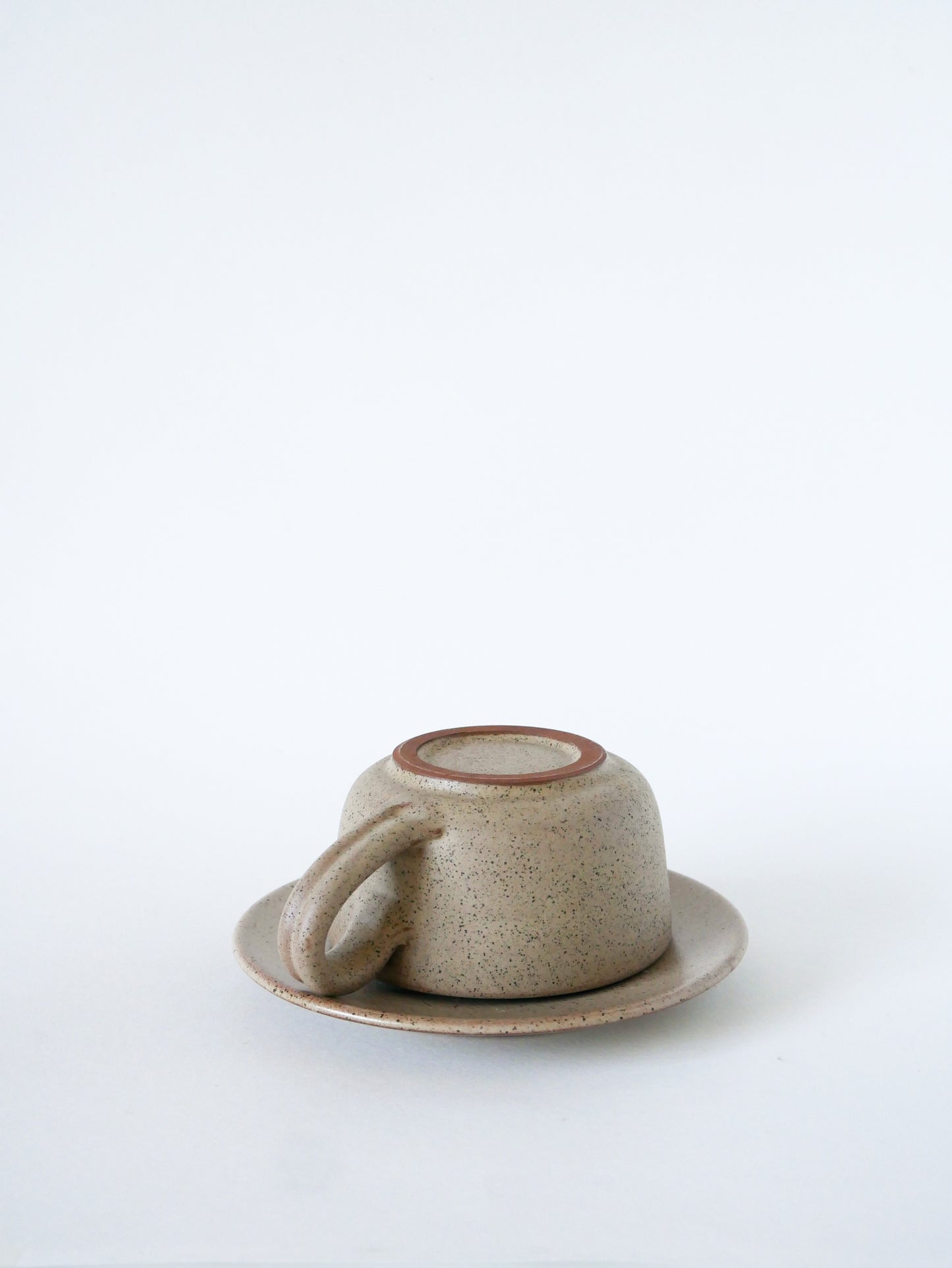 Paire de déjeuners en grès, fabrication artisanale, Gris, 1970