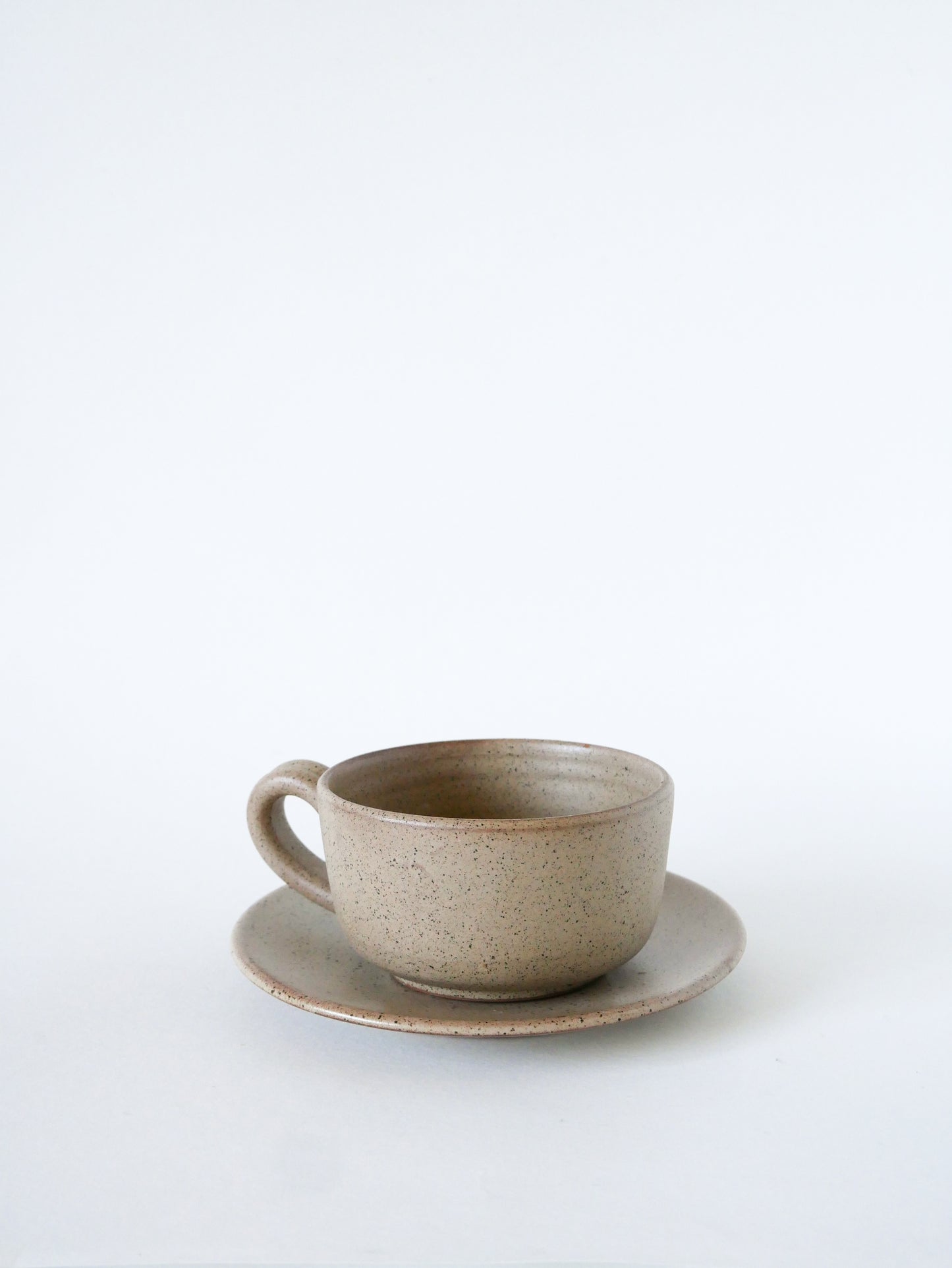 Paire de déjeuners en grès, fabrication artisanale, Gris, 1970