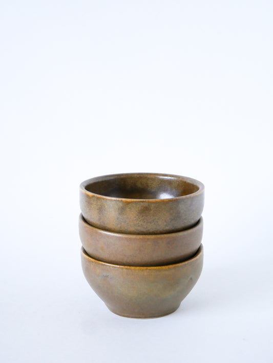 Ensemble de 3 petits bols en grès, Digoin Sarreguemines, Marron, 1970