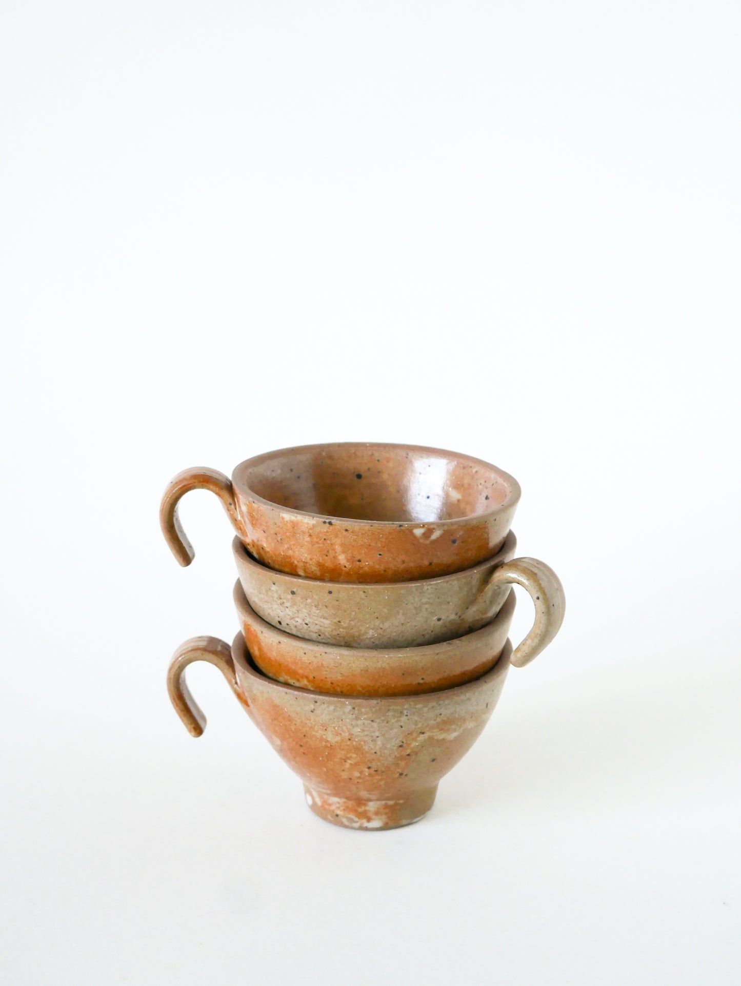 Lot de 4 tasses à café en grès, 1970