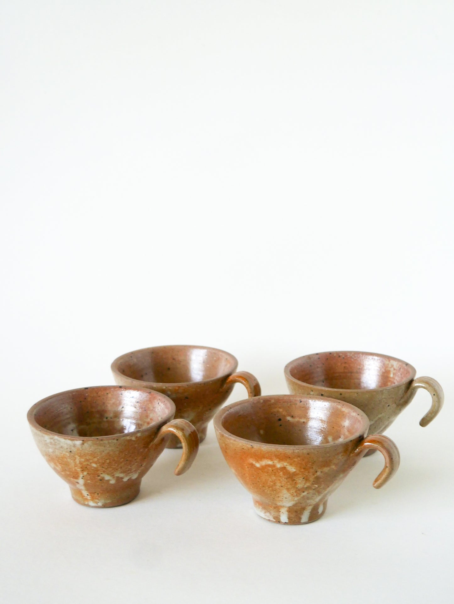 Lot de 4 tasses à café en grès, 1970