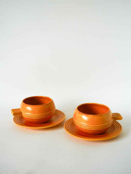 Paire de déjeuners en grès, Made in France, 1970