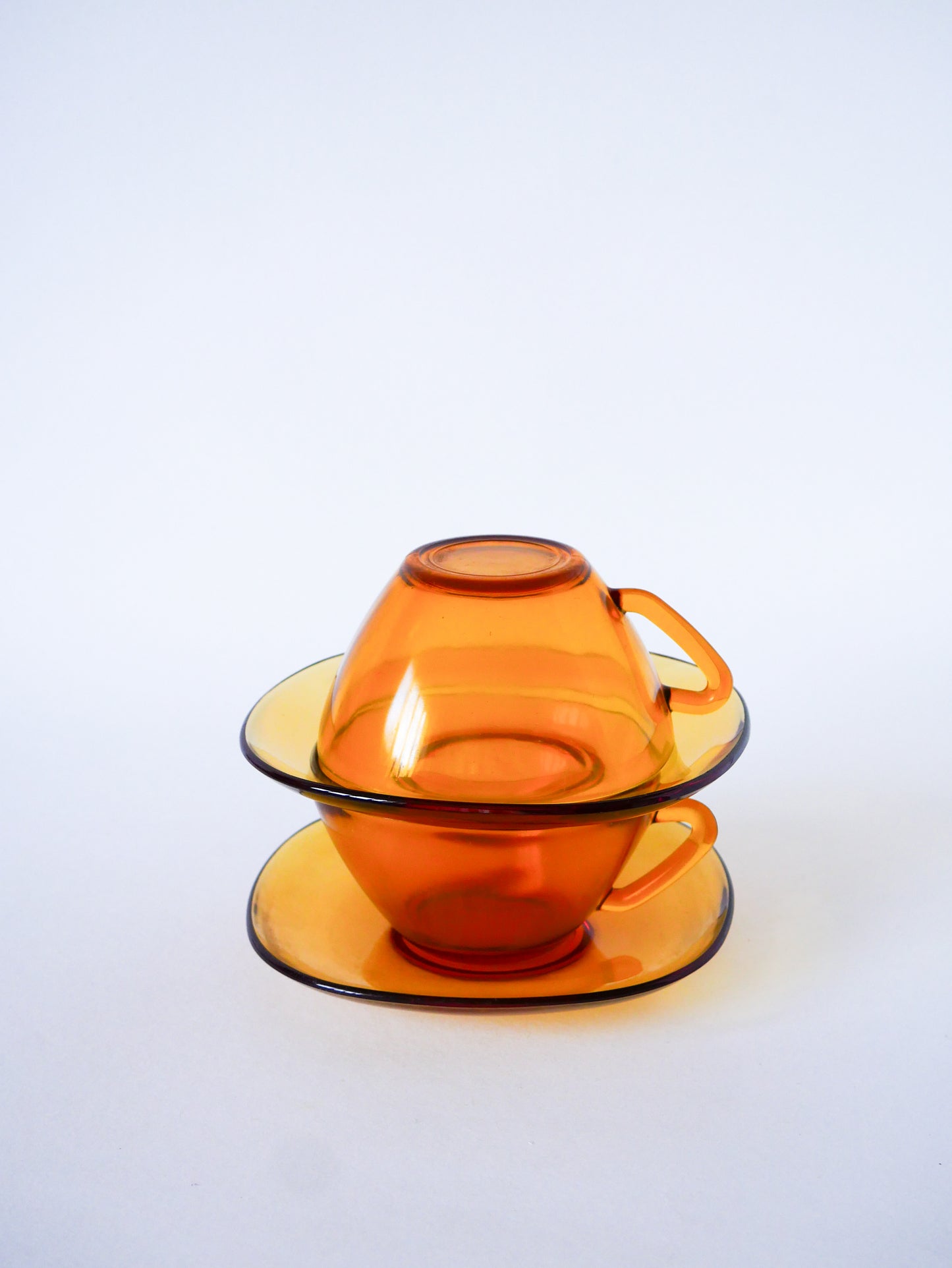 Paire de déjeuners en verre Ambré, 1970