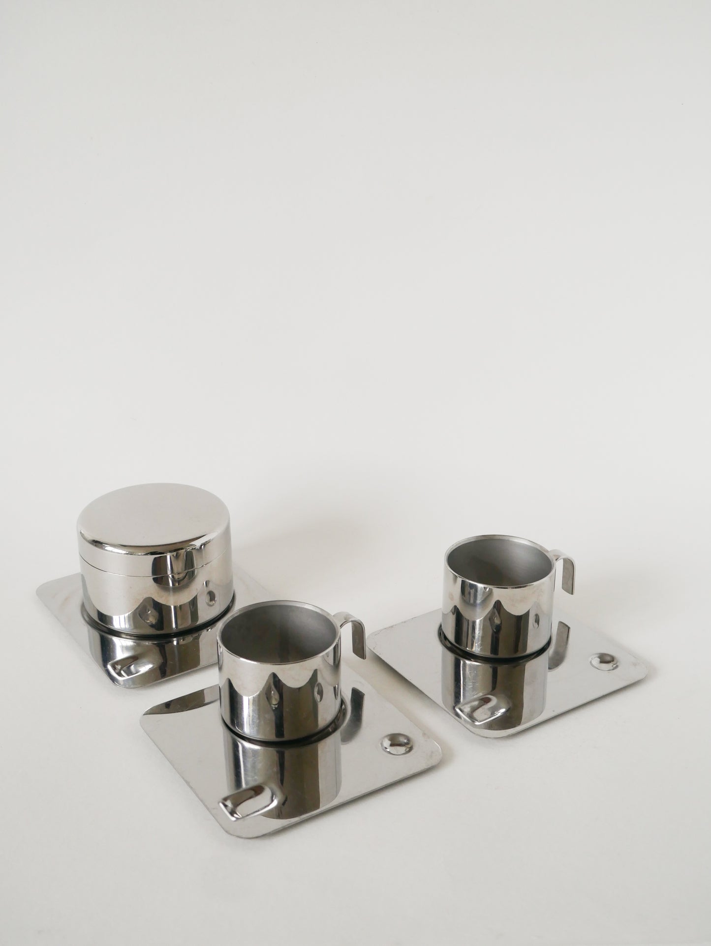 Service à café en inox, Made in Italy, Design, 1970
