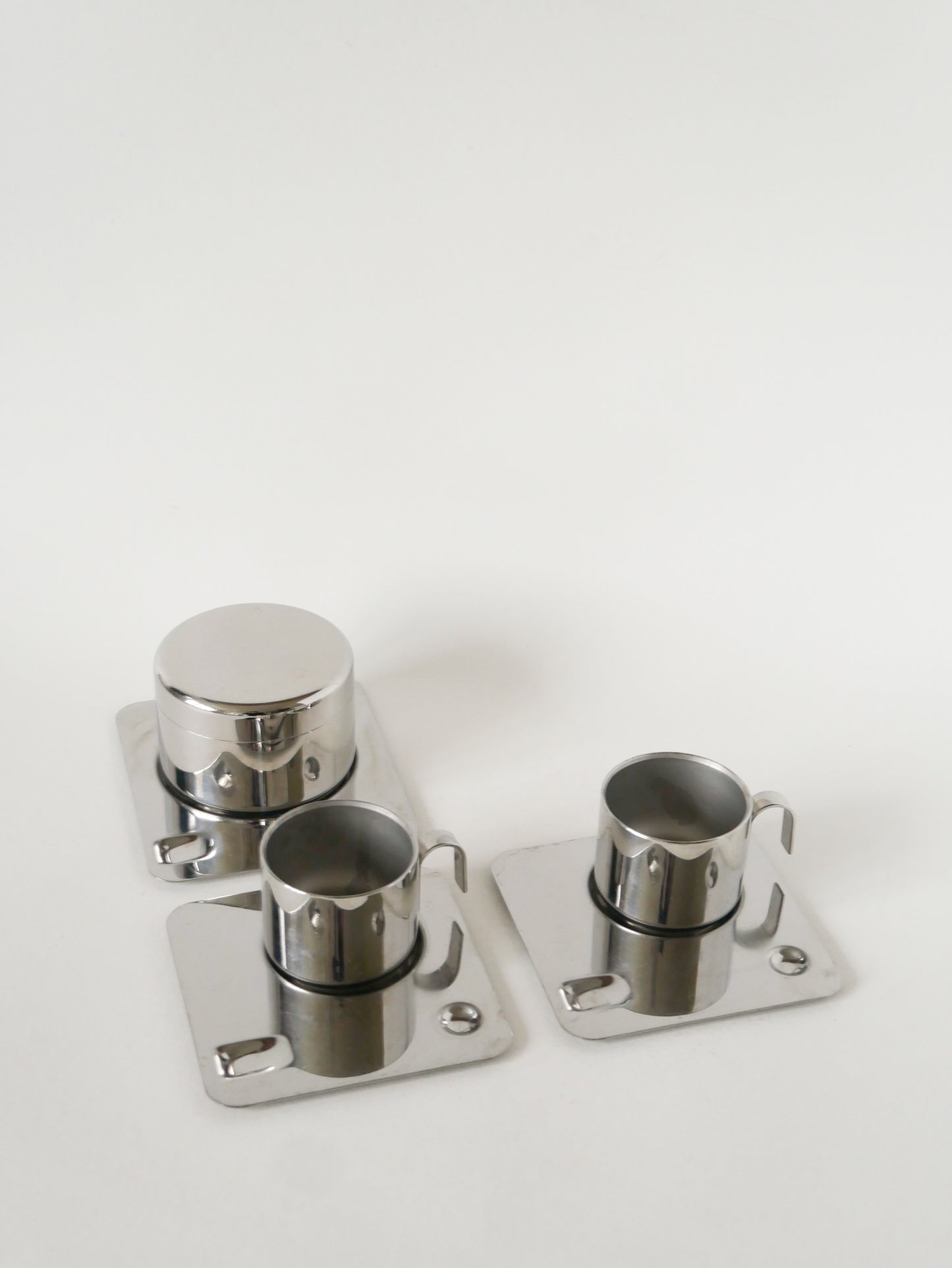 Service à café en inox, Made in Italy, Design, 1970