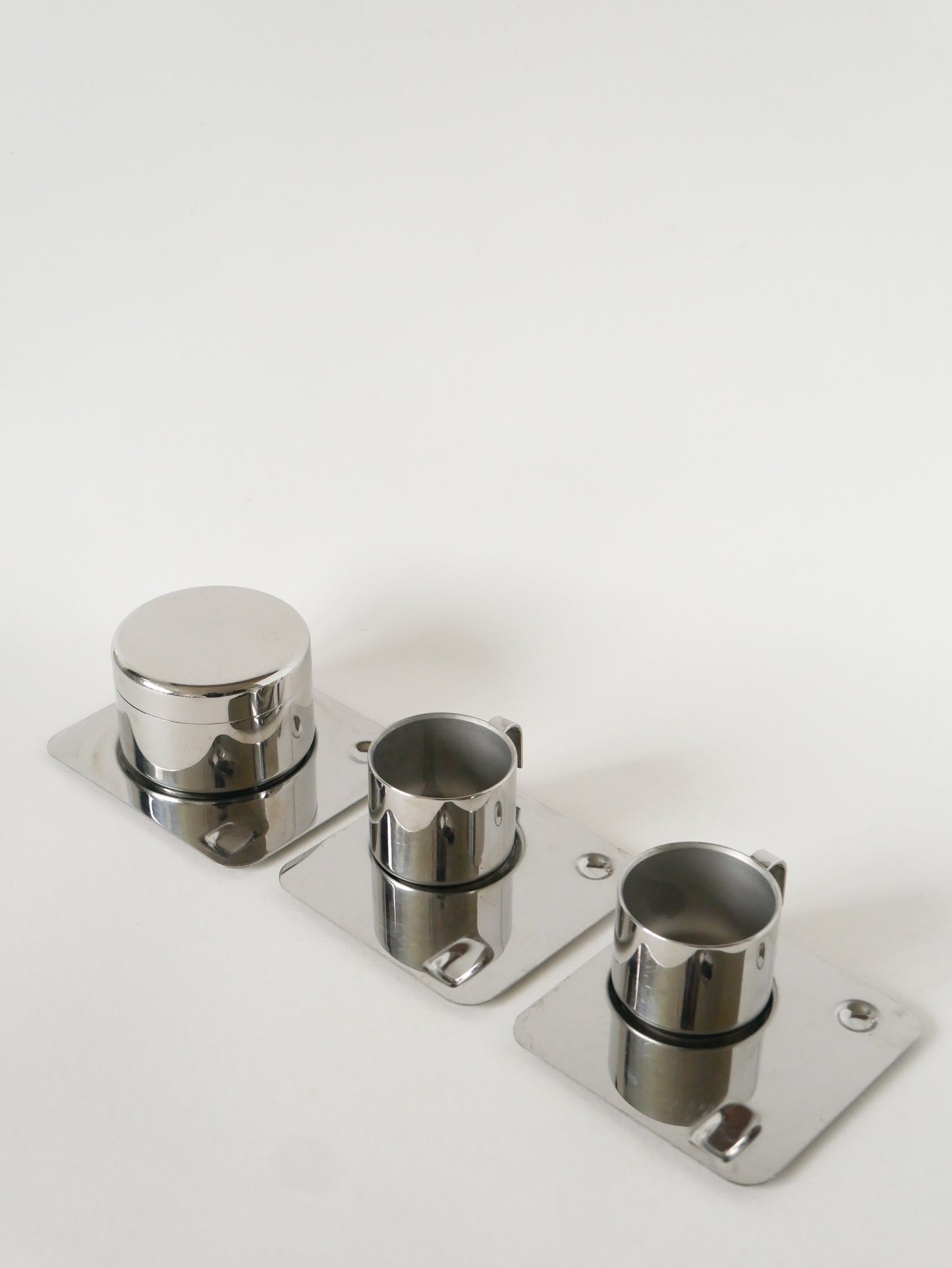 Service à café en inox, Made in Italy, Design, 1970