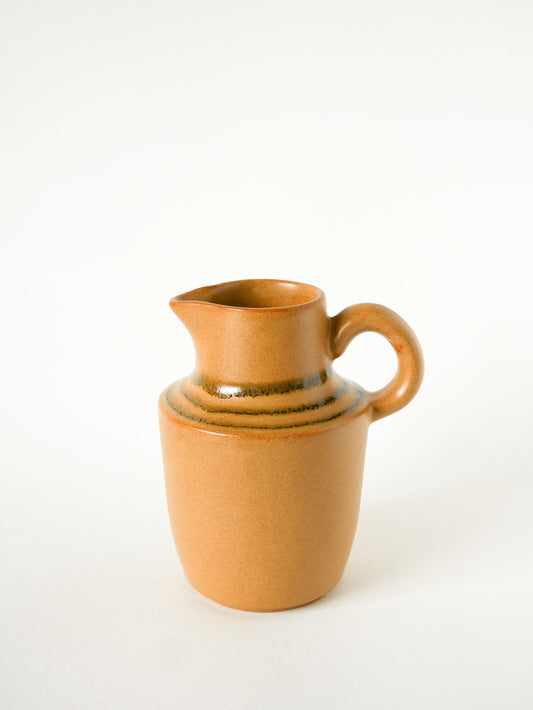 Pichet en grès Beige et Vert, Digoin Sarreguemines, 1970