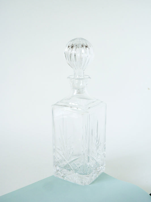 Carafe à whisky en cristal, bouchon rond, 1960