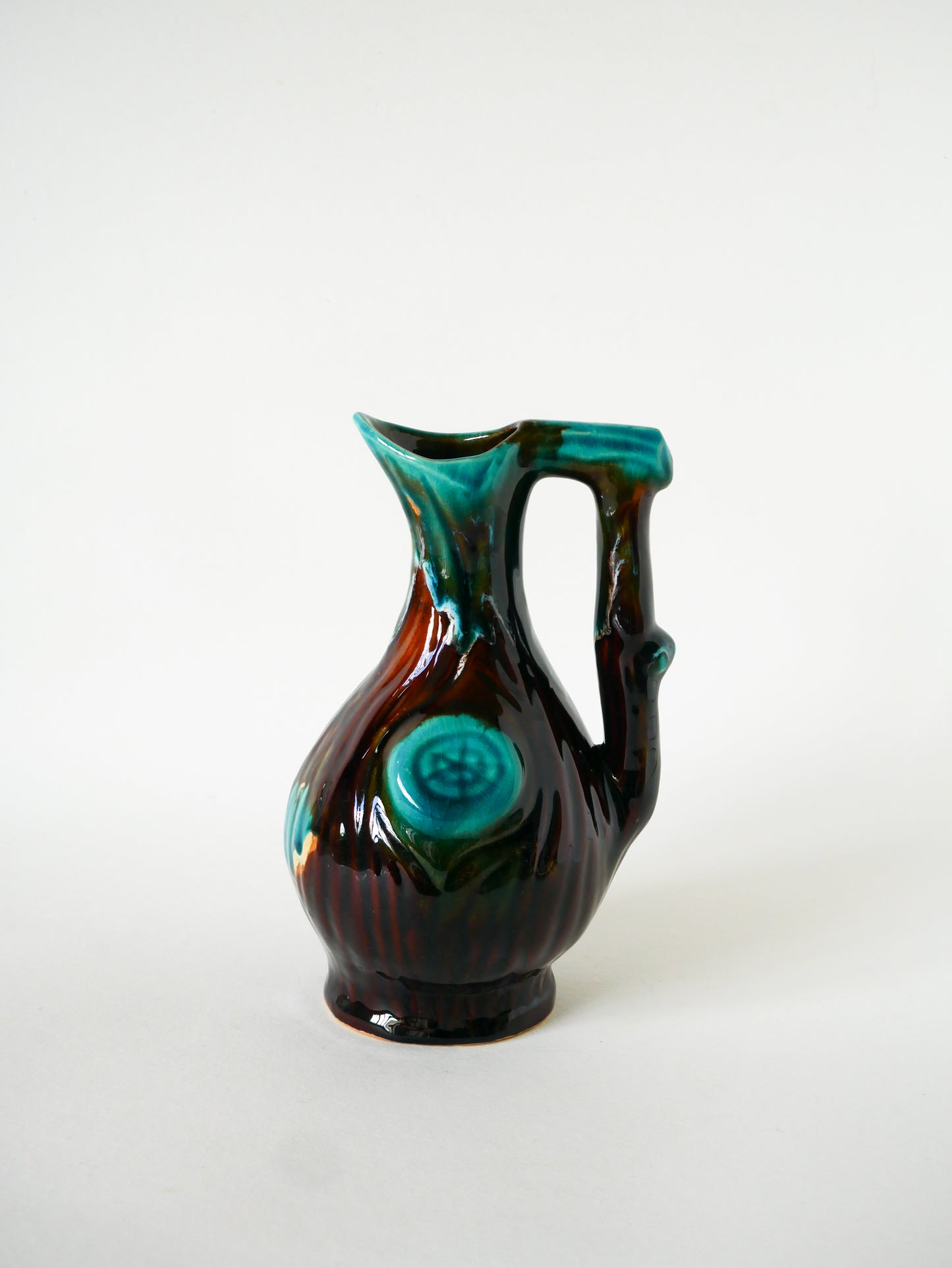Pichet en céramique, Marron & Bleu, 1970