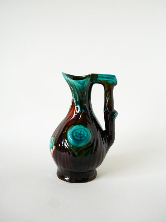 Pichet en céramique, Marron & Bleu, 1970